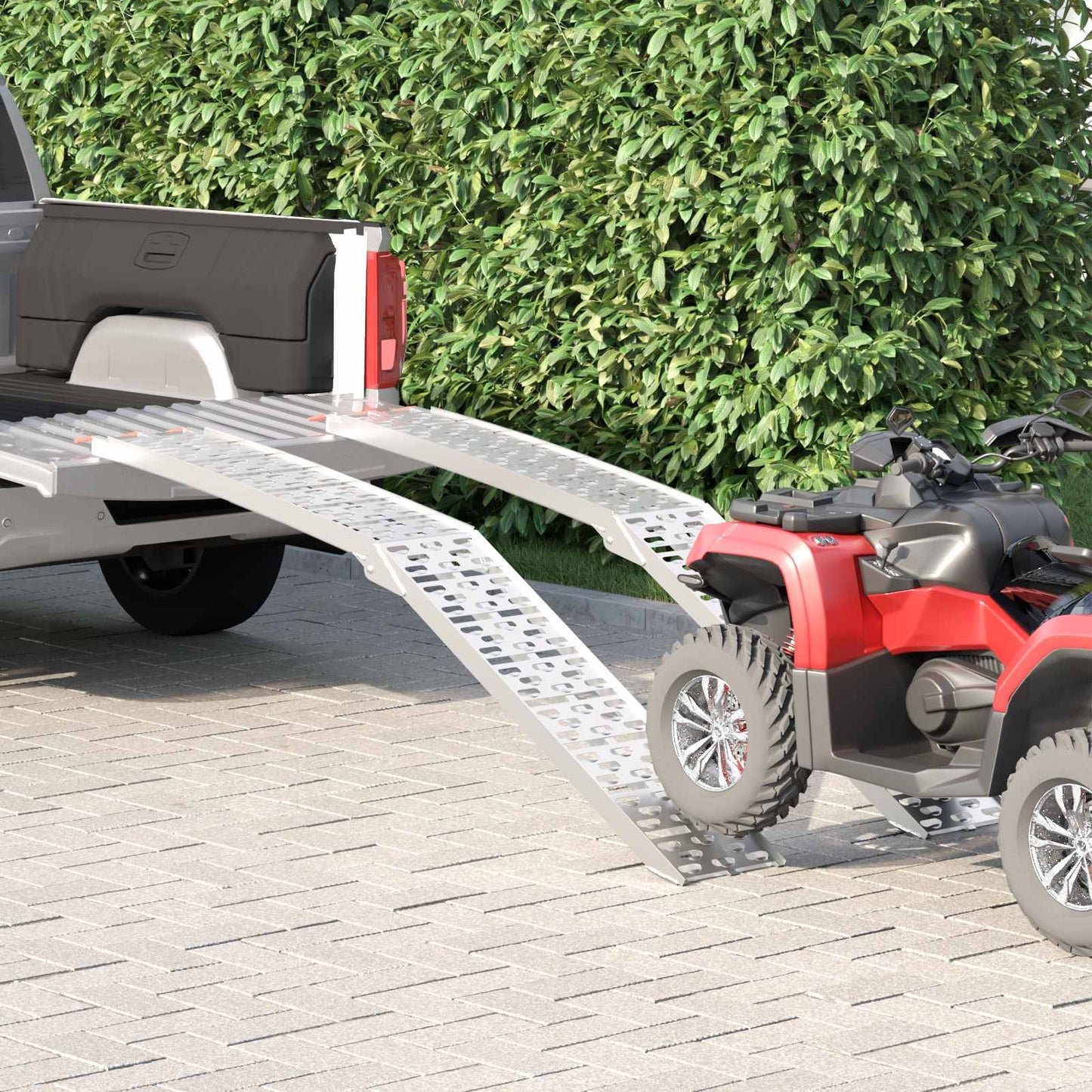 Rampe moto 680 kg 2 pcs Argent 222 x 28 x 5 cm Aluminium