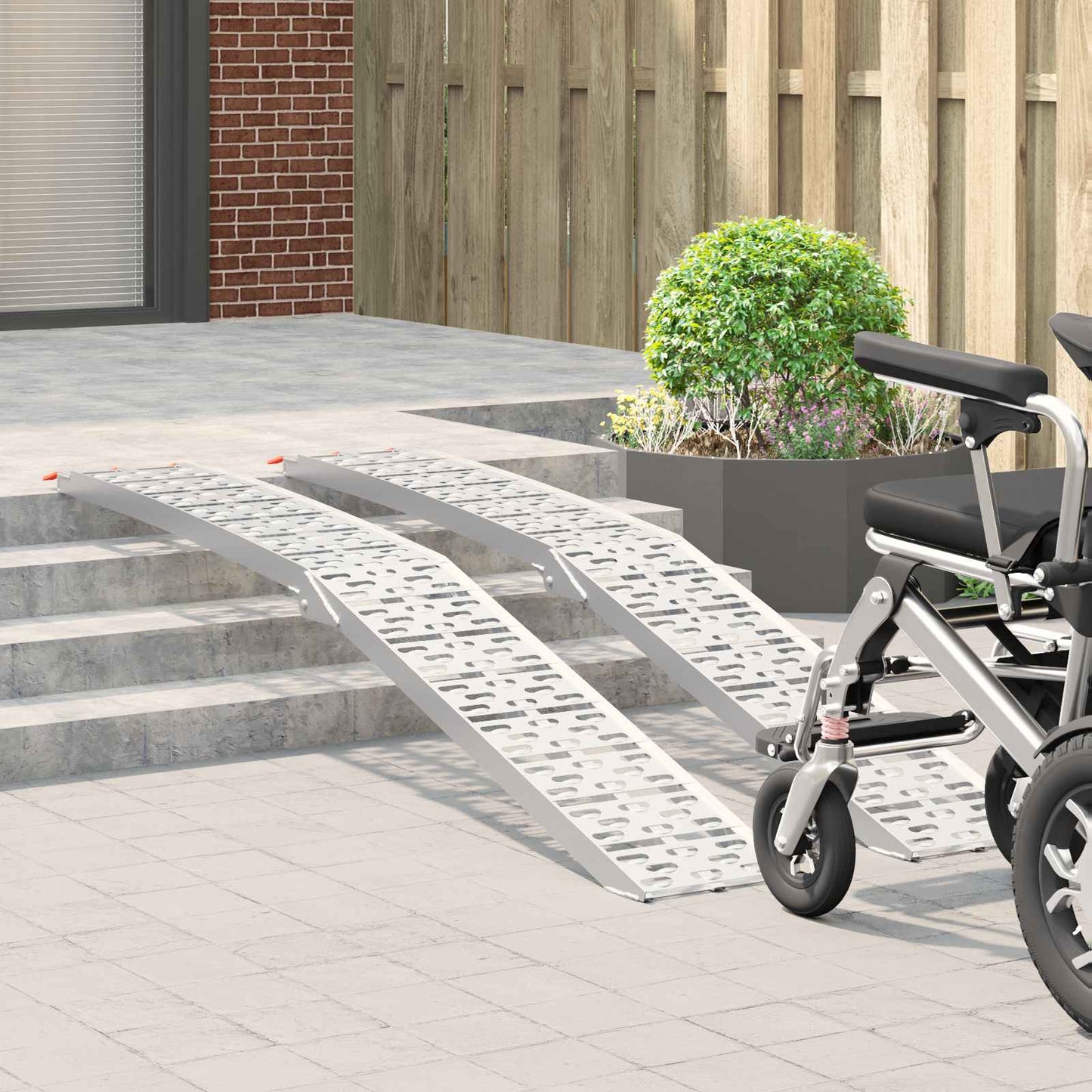 Rampe moto 680 kg 2 pcs Argent 222 x 28 x 5 cm Aluminium