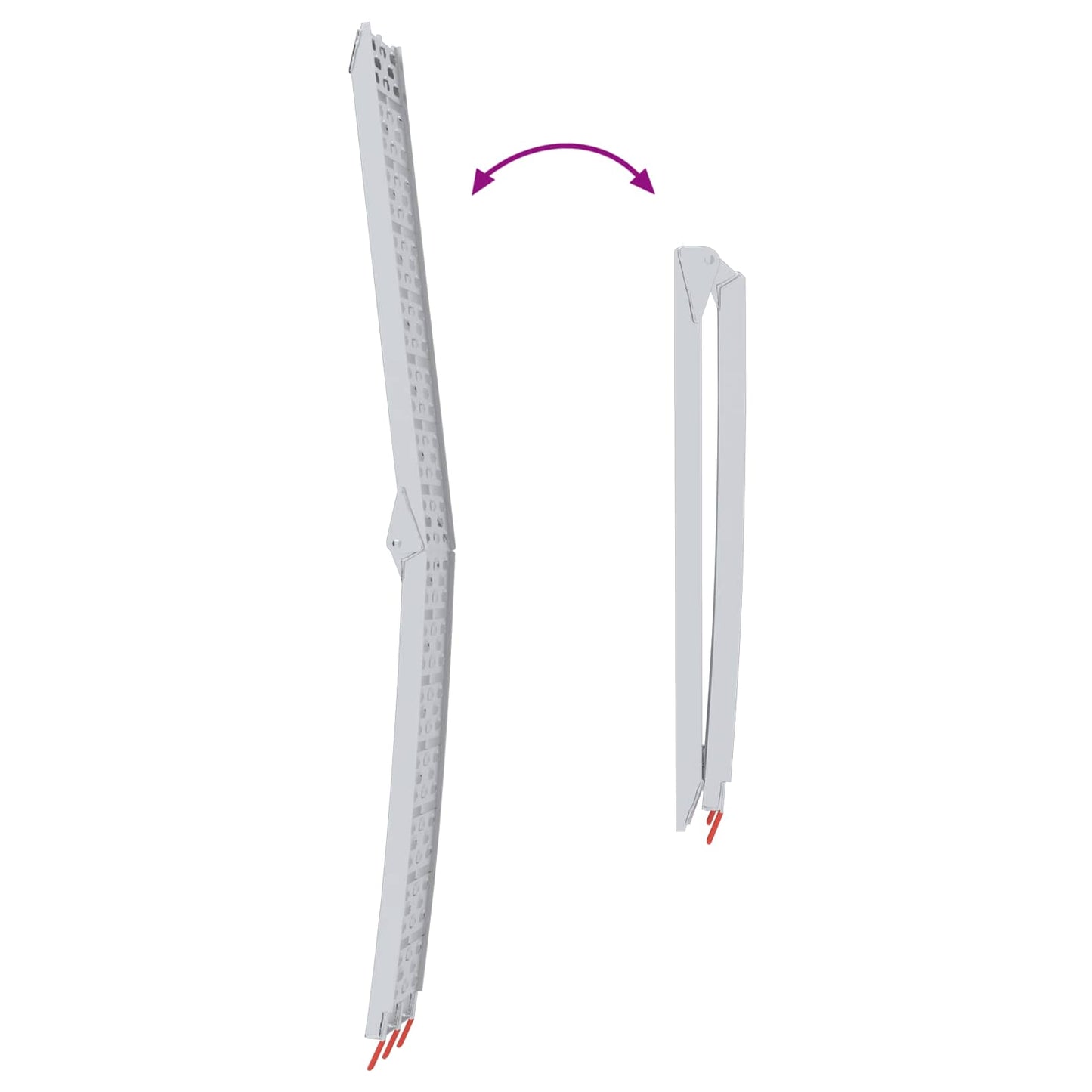 Rampe moto 680 kg 2 pcs Argent 222 x 28 x 5 cm Aluminium