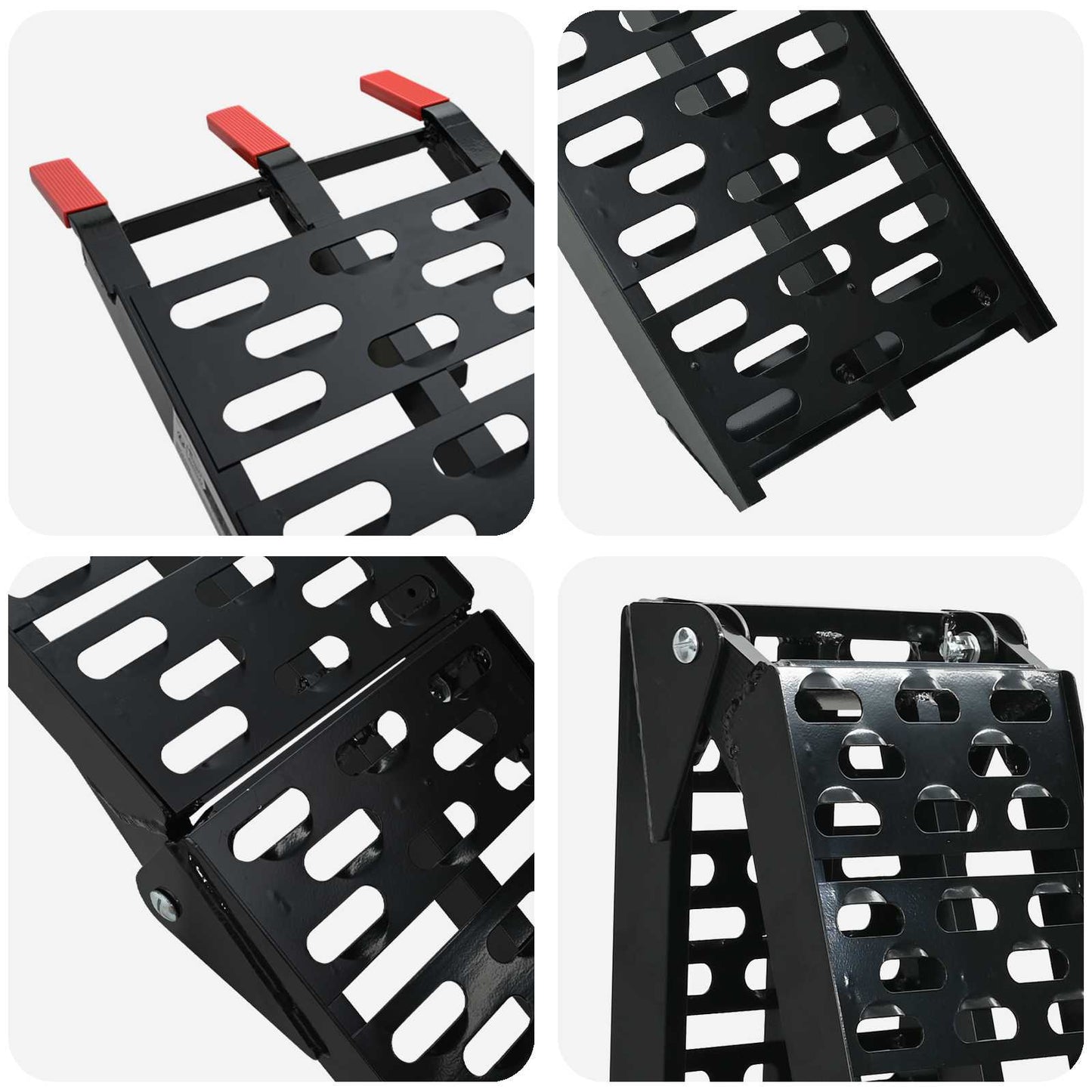 Motorradrampe 680 kg 2 pcs Schwarz 222 x 28 x 5 cm Aluminium
