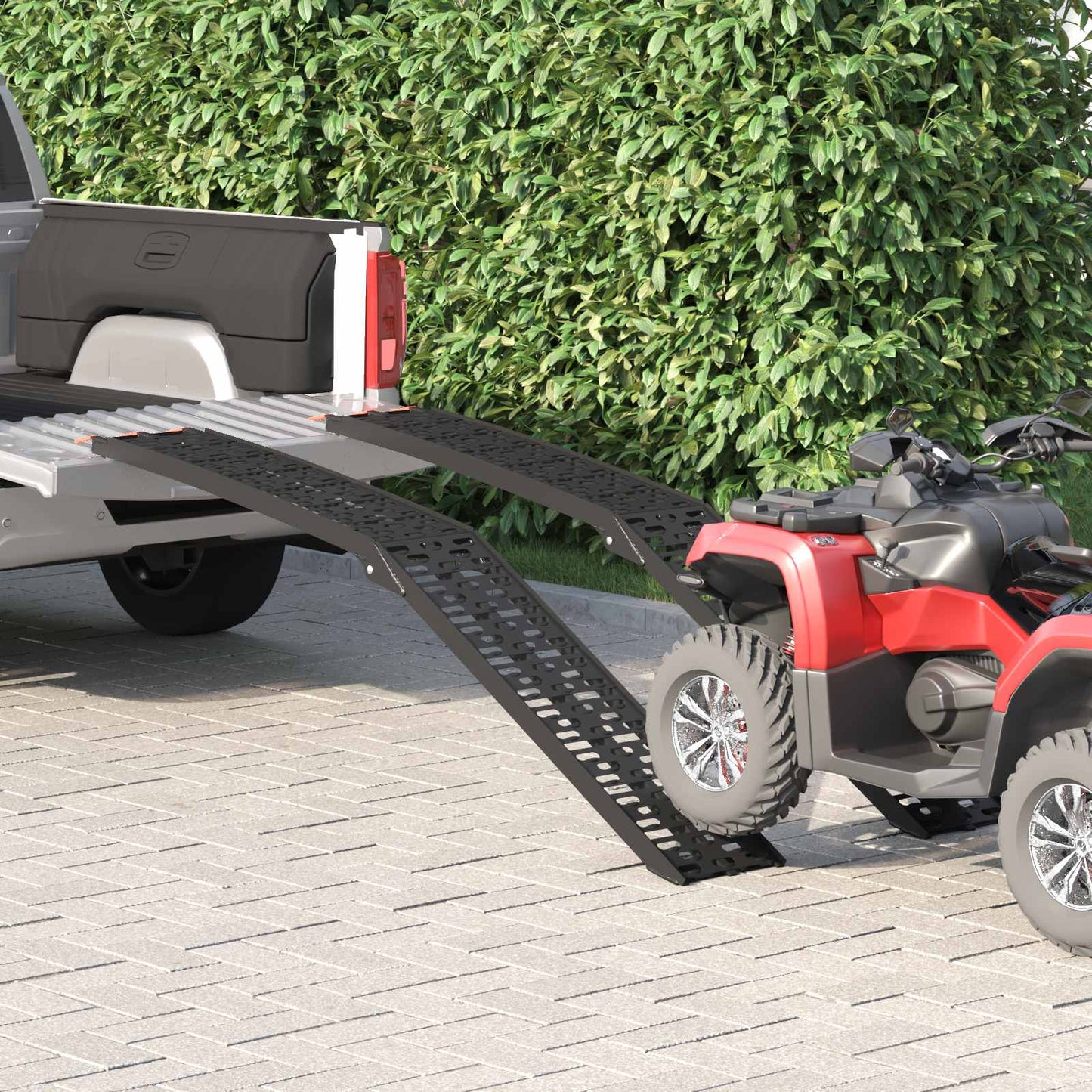 Motorradrampe 680 kg 2 pcs Schwarz 222 x 28 x 5 cm Aluminium