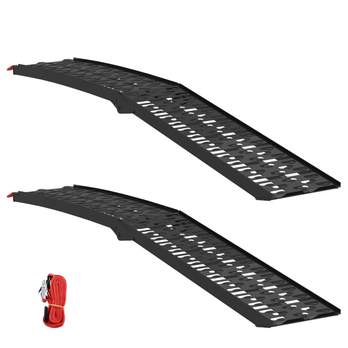 Motorradrampe 680 kg 2 pcs Schwarz 222 x 28 x 5 cm Aluminium