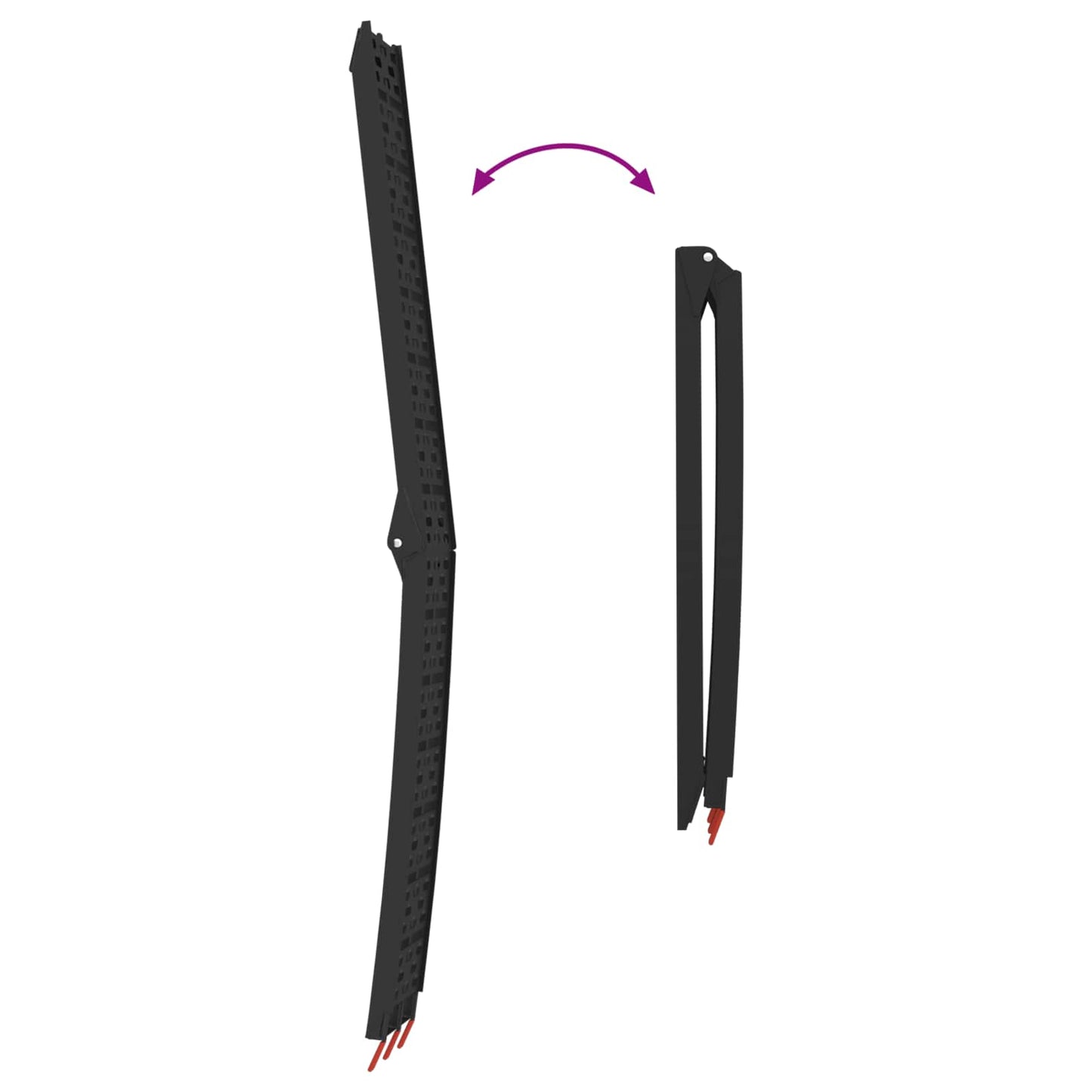 Motorradrampe 680 kg 2 pcs Schwarz 222 x 28 x 5 cm Aluminium