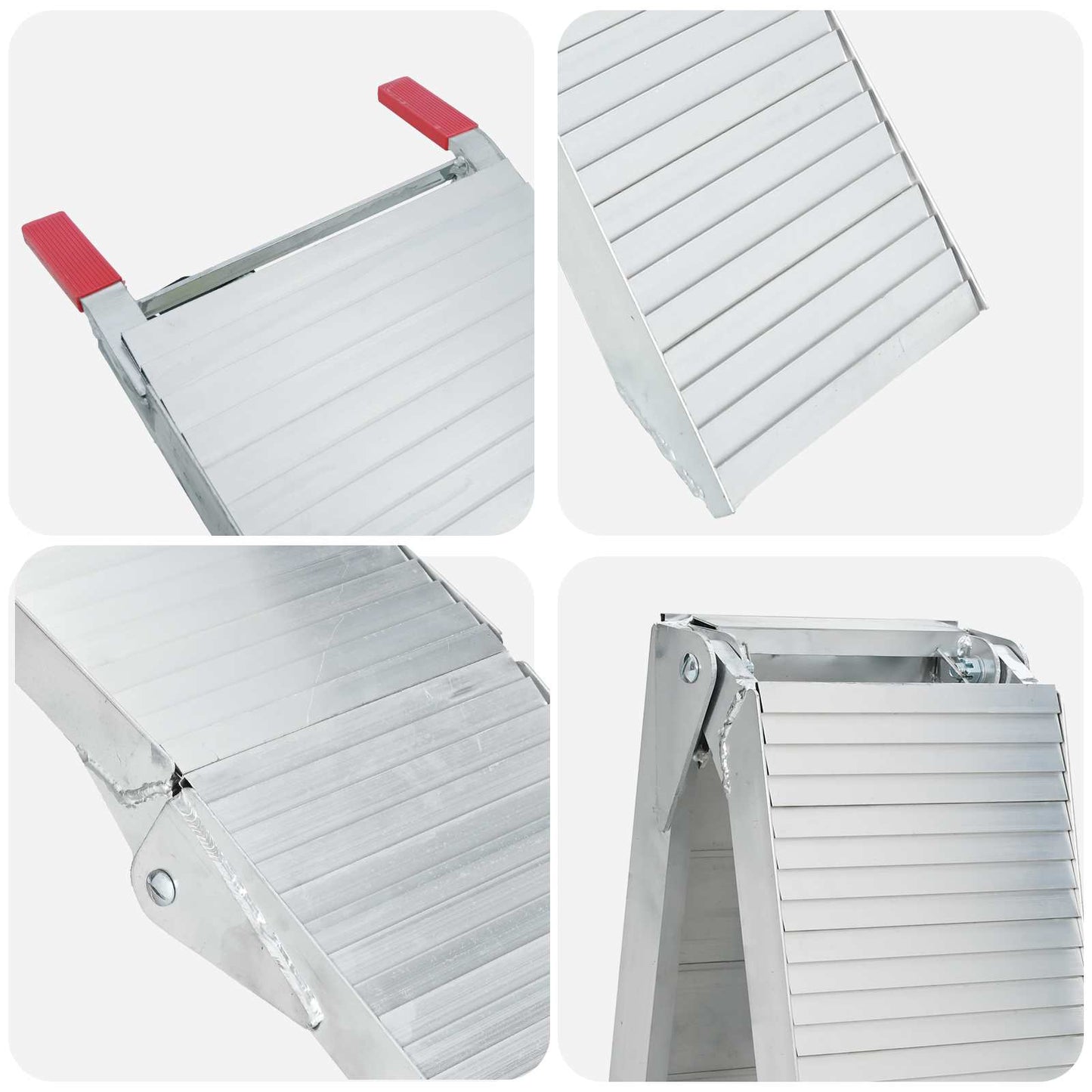 Rampe de moto 680 kg 2 pcs Argent 205 x 28 x 5 cm Aluminium