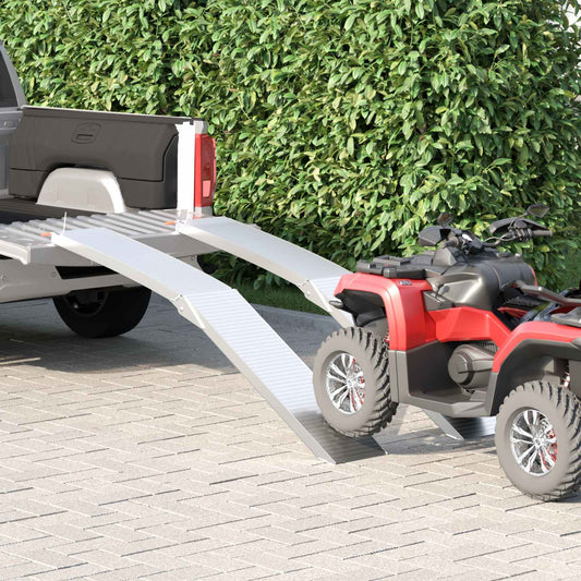 Motorradrampe 680 kg 2 pcs Silber 205 x 28 x 5 cm Aluminium