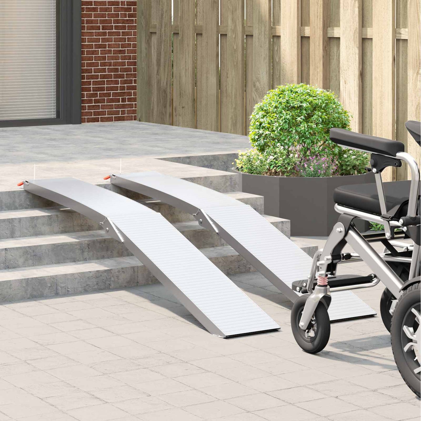 Rampe de moto 680 kg 2 pcs Argent 205 x 28 x 5 cm Aluminium