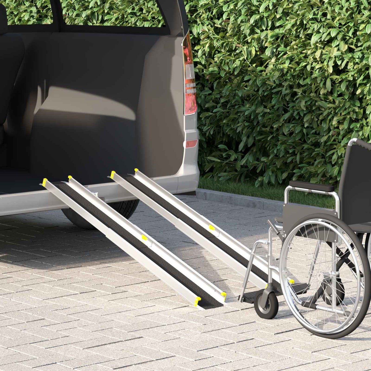 Rampe pour fauteuils roulants 270 kg 2 pcs Noir 152 x 19 x 5,5 cm