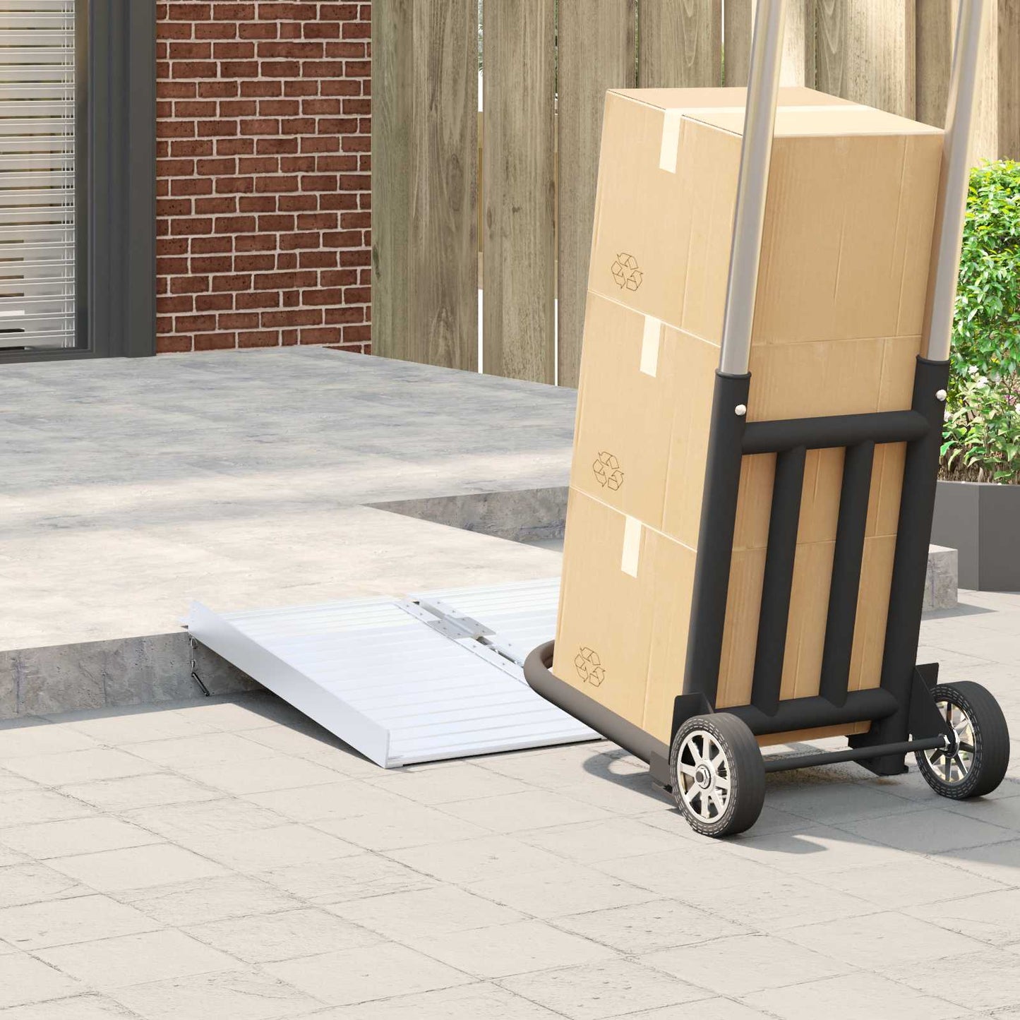 Rampe pour fauteuil roulant 270 kg Argent 62 x 73 x 5 cm Aluminium