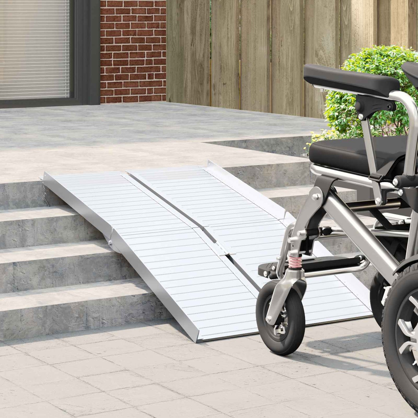 Rampe für Rollstühle 270 kg Silber 92 x 73 x 5 cm Aluminium