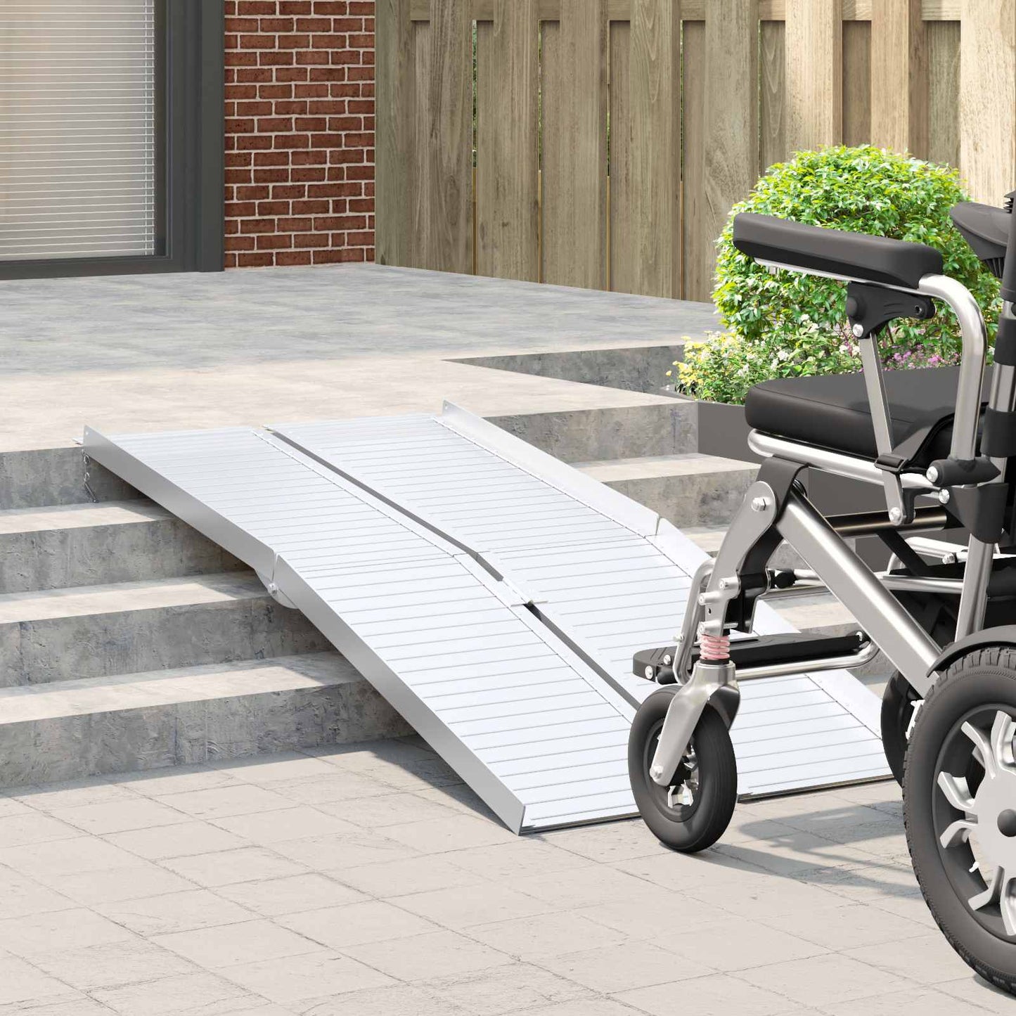 Rampe pour fauteuil roulant 270 kg Argent 92 x 73 x 5 cm Aluminium