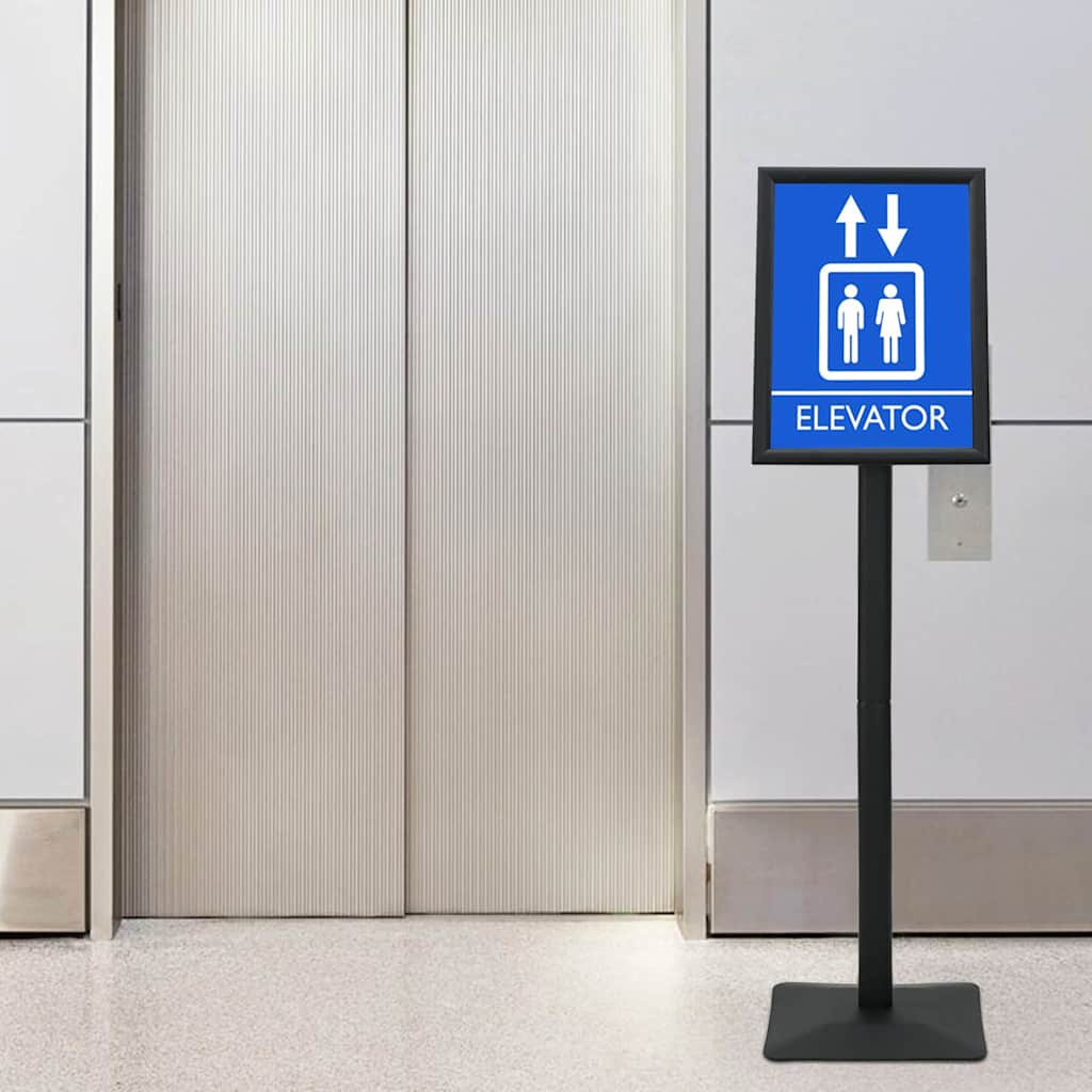 Podest-Posterständer Silber A3 PVC und Gusseisen
