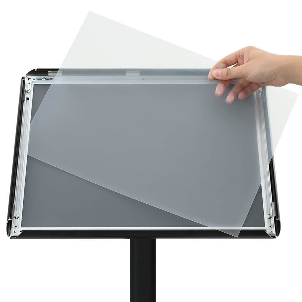 Podest-Posterständer Silber A3 PVC und Gusseisen