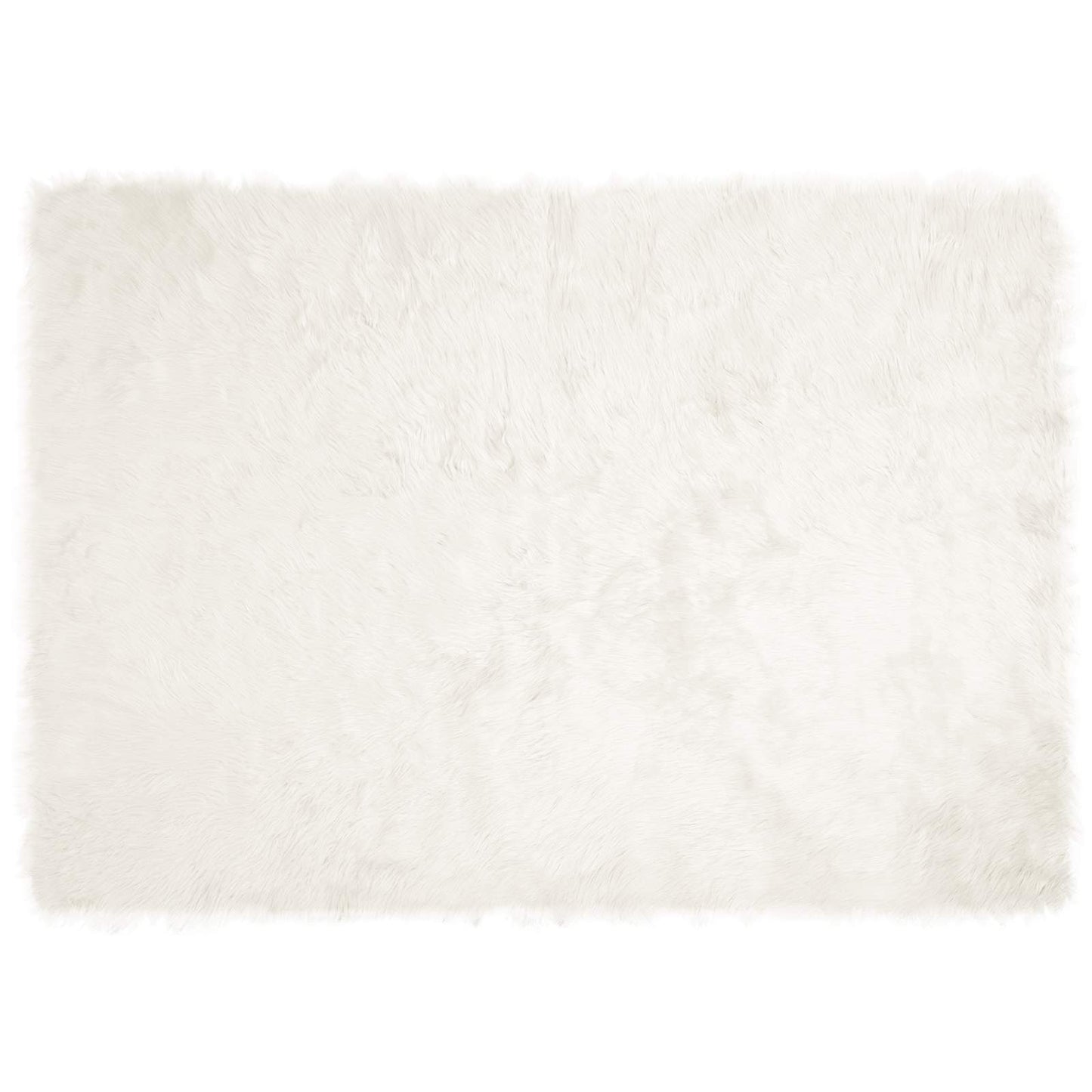Tapis en fausse fourrure de mouton Tafalla Blanc 140 x 200 cm Polyester