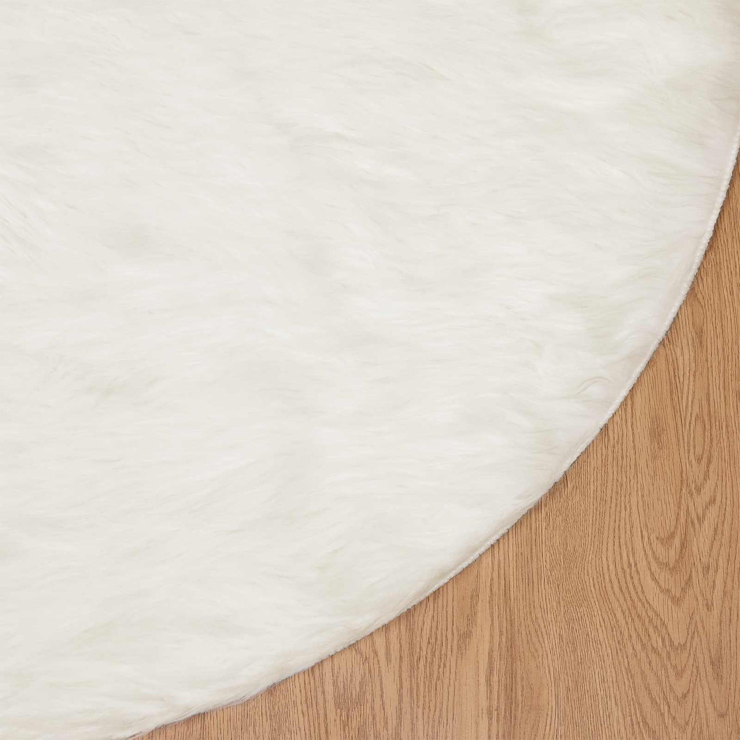 Kunstschaffell Teppich Tafalla Weiß Ø 120 cm Polyester