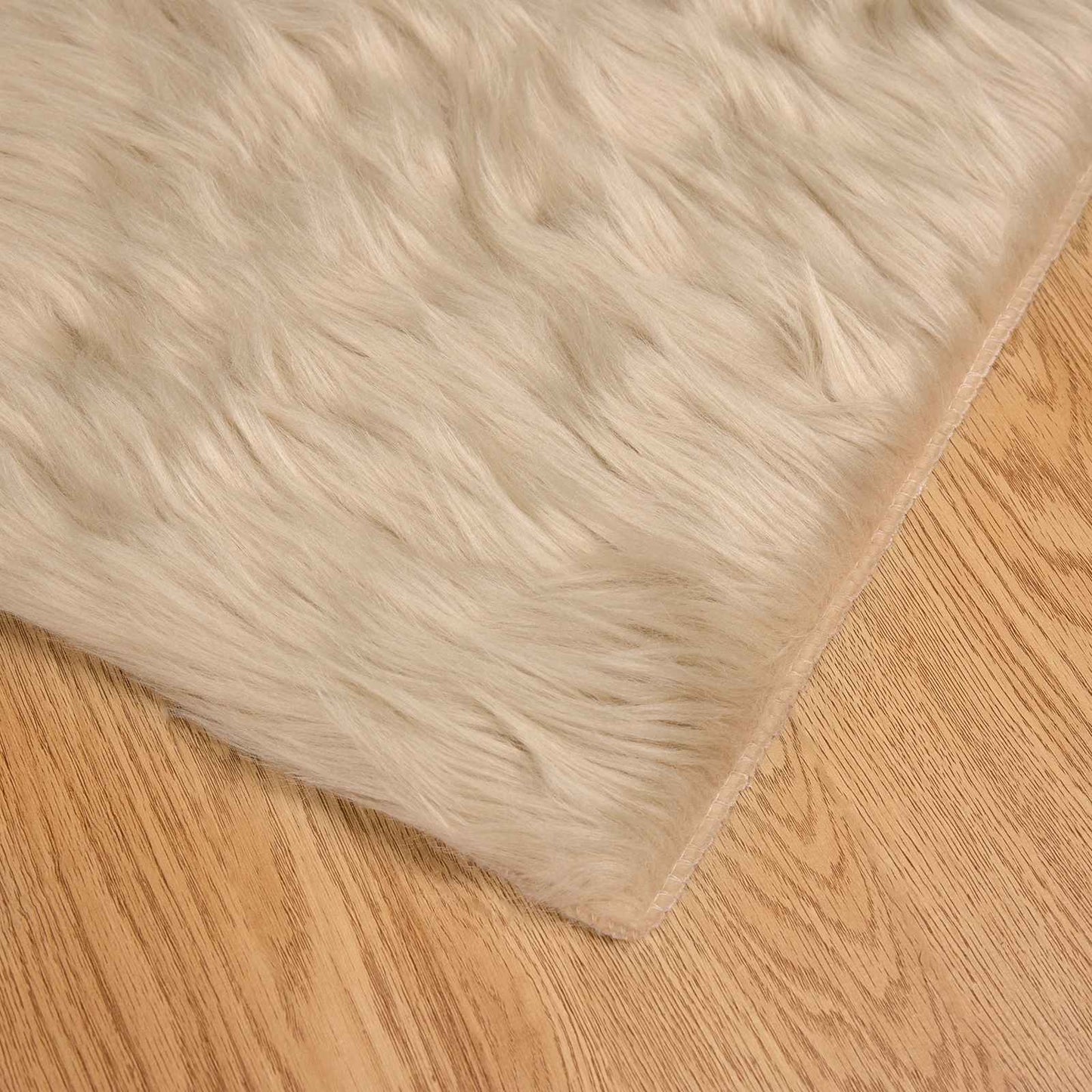 Faux Sheepskin Rug Tafalla Beige 80 x 150 cm Polyester