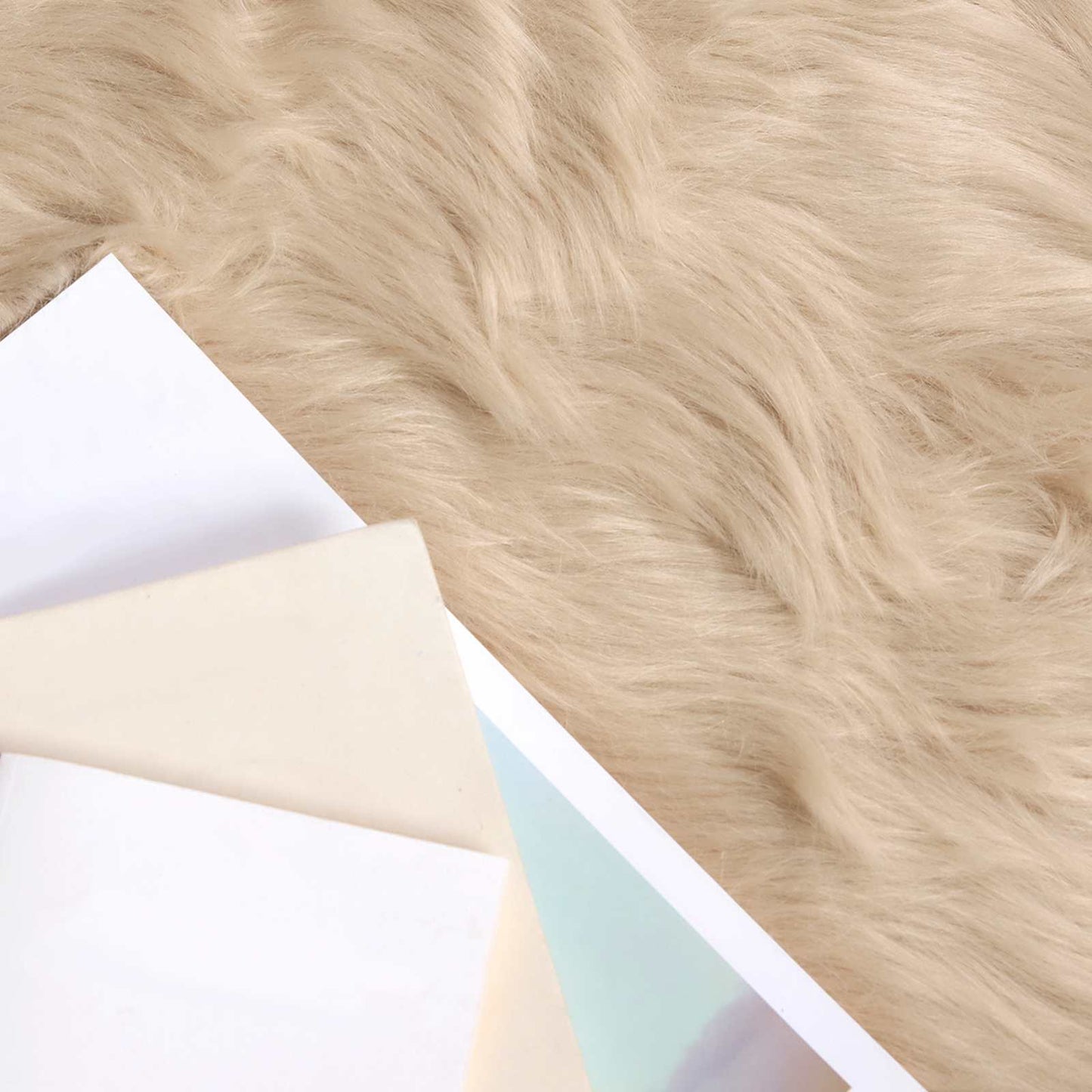 Faux Sheepskin Rug Tafalla Beige 80 x 150 cm Polyester