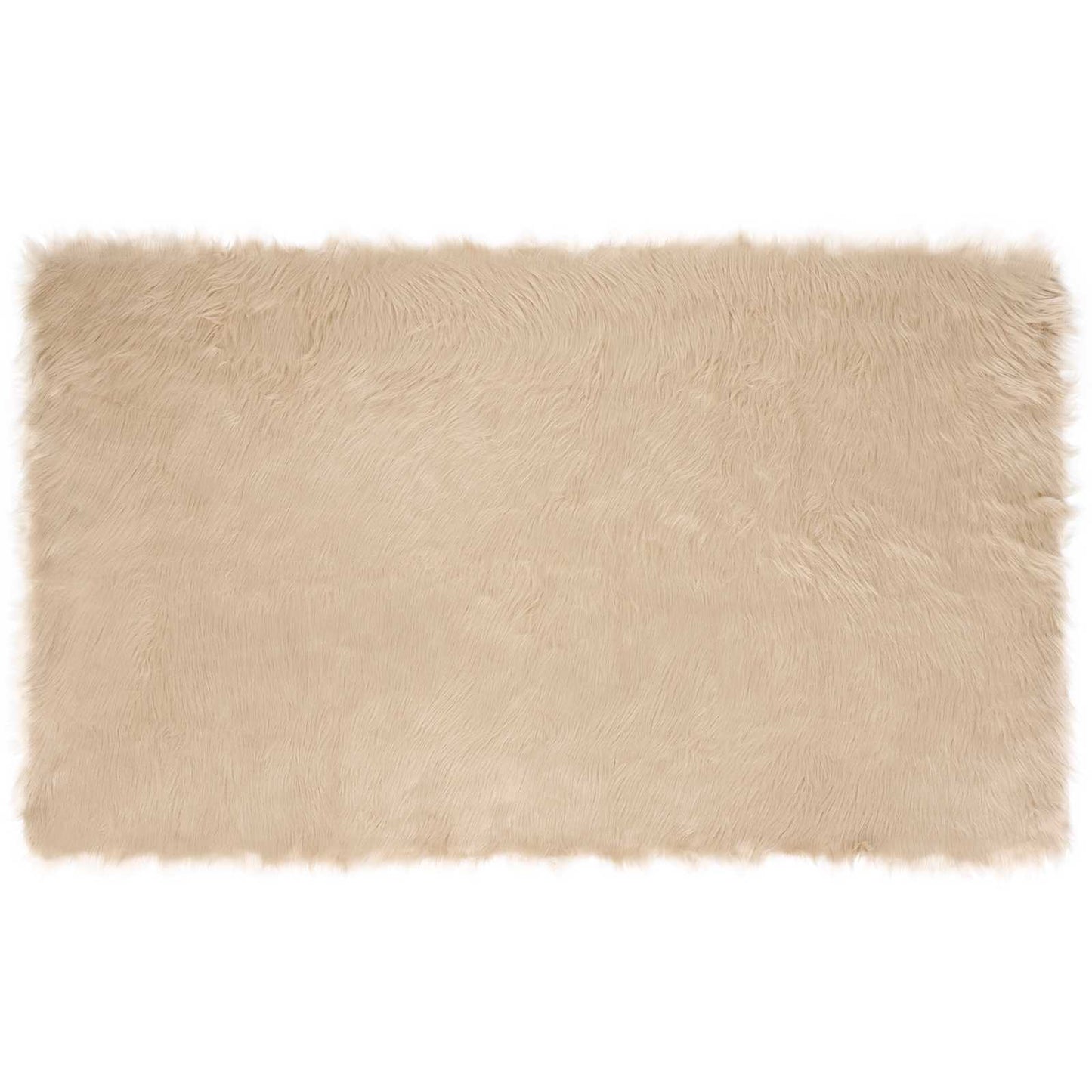 Tapis en fausse fourrure de mouton Tafalla Beige 100 x 200 cm Polyester