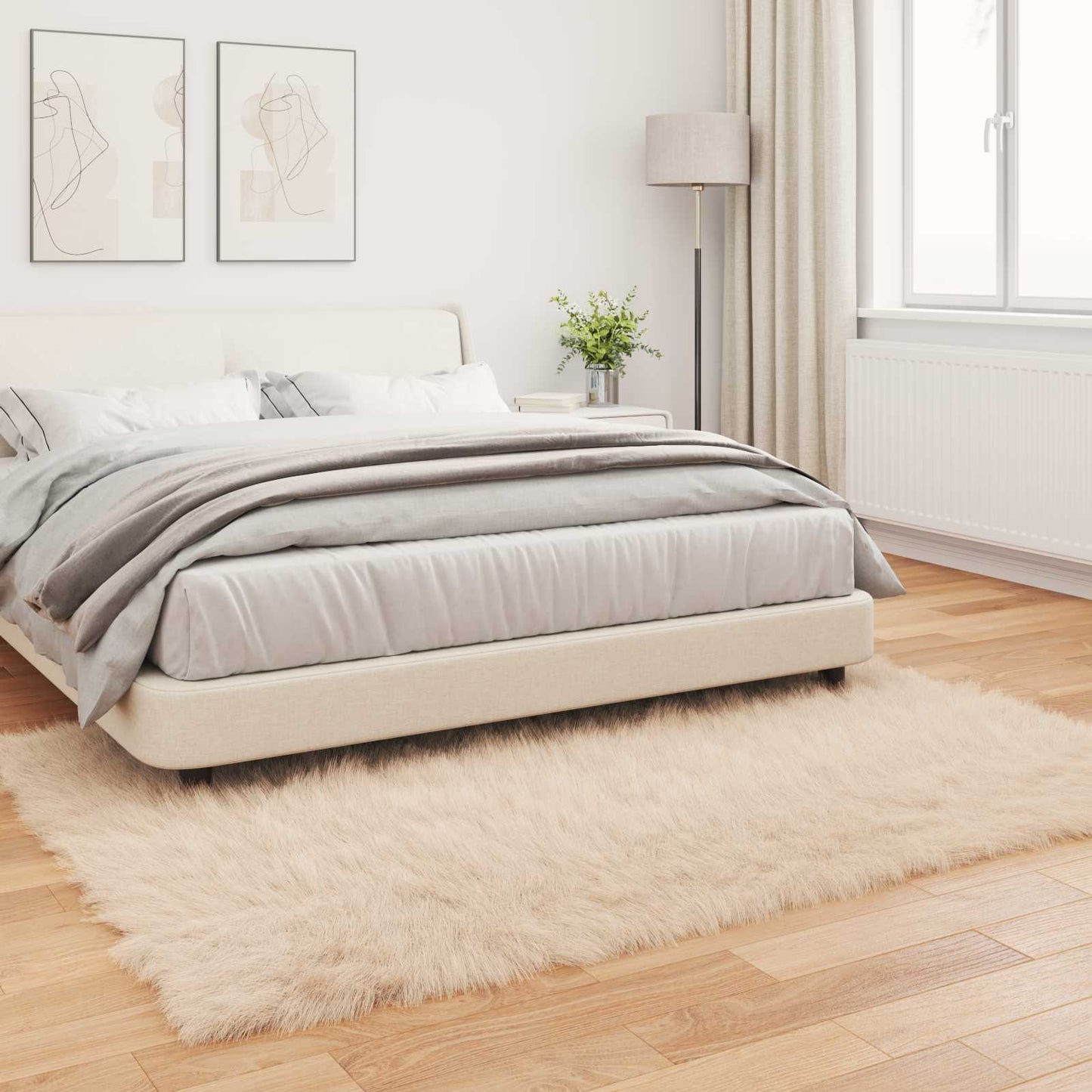 Kunstschaffell Teppich Tafalla Beige 160 x 230 cm Polyester