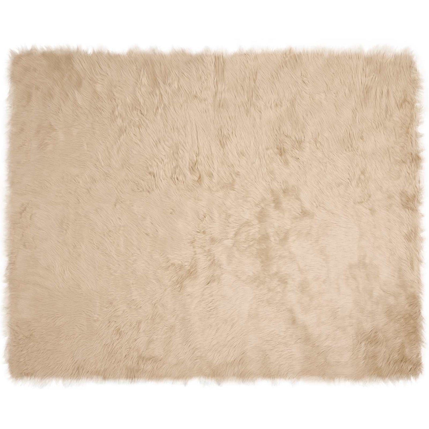 Tapis en fausse fourrure de mouton Tafalla Beige 200 x 280 cm Polyester