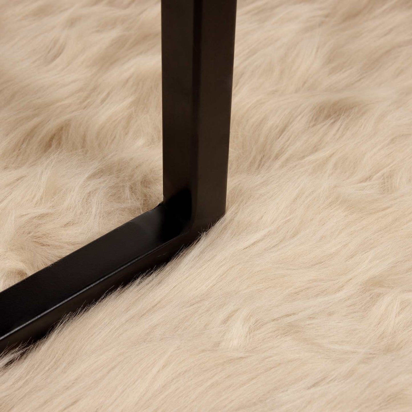 Kunstschaffell Teppich Tafalla Beige 160 x 160 cm Polyester