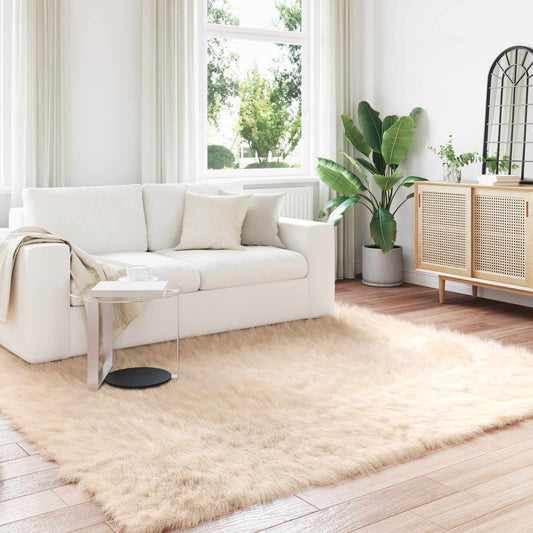 Kunstschaffell Teppich Tafalla Beige 200 x 200 cm Polyester