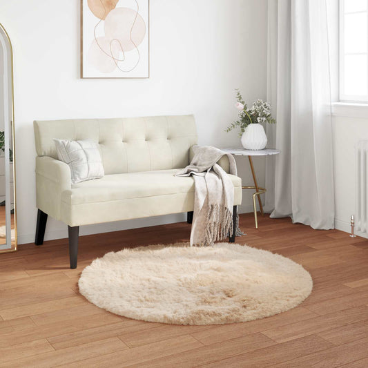 Kunstschaffell Teppich Tafalla Beige Ø 80 cm Polyester