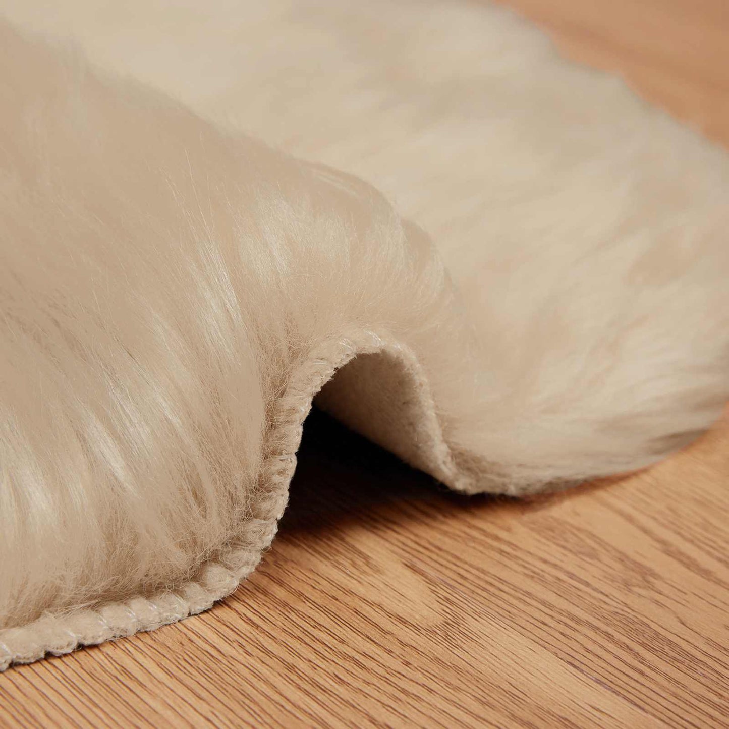 Tapis peau de mouton synthétique Tafalla Beige 60 x 90 cm Polyester
