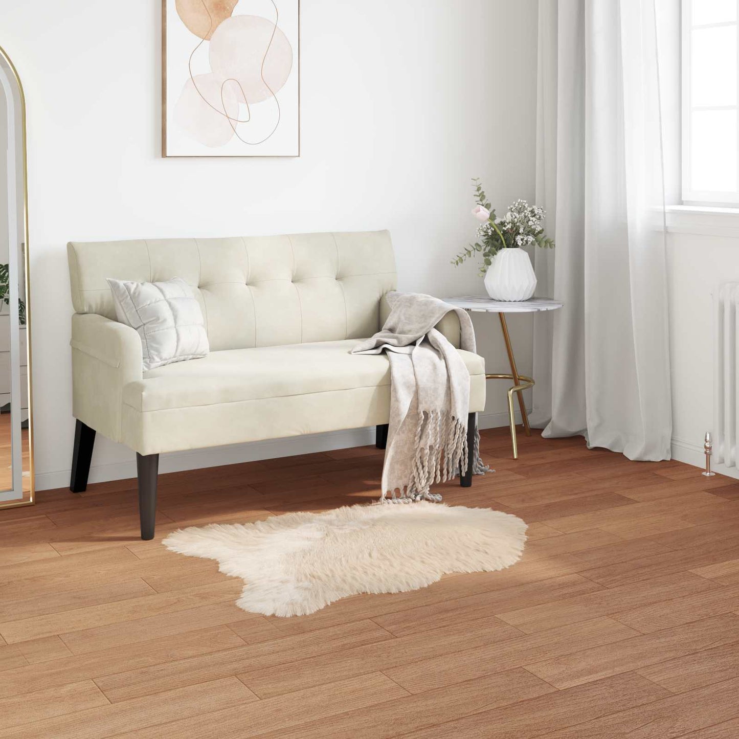 Kunstschaffell Teppich Tafalla Beige 80 x 120 cm Polyester