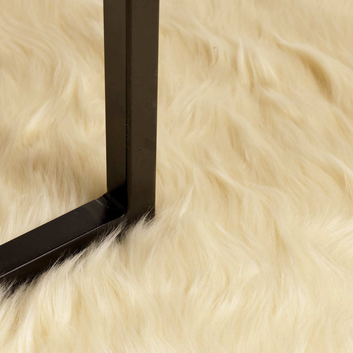 Kunstschaffell Teppich Tafalla Creme 100 x 200 cm Polyester