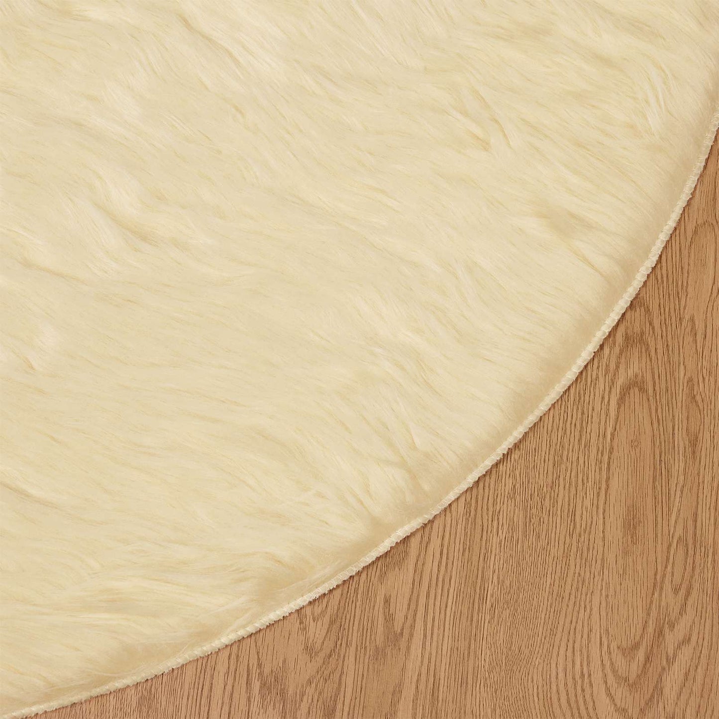 Faux Sheepskin Rug Tafalla Cream Ø 120 cm Polyester