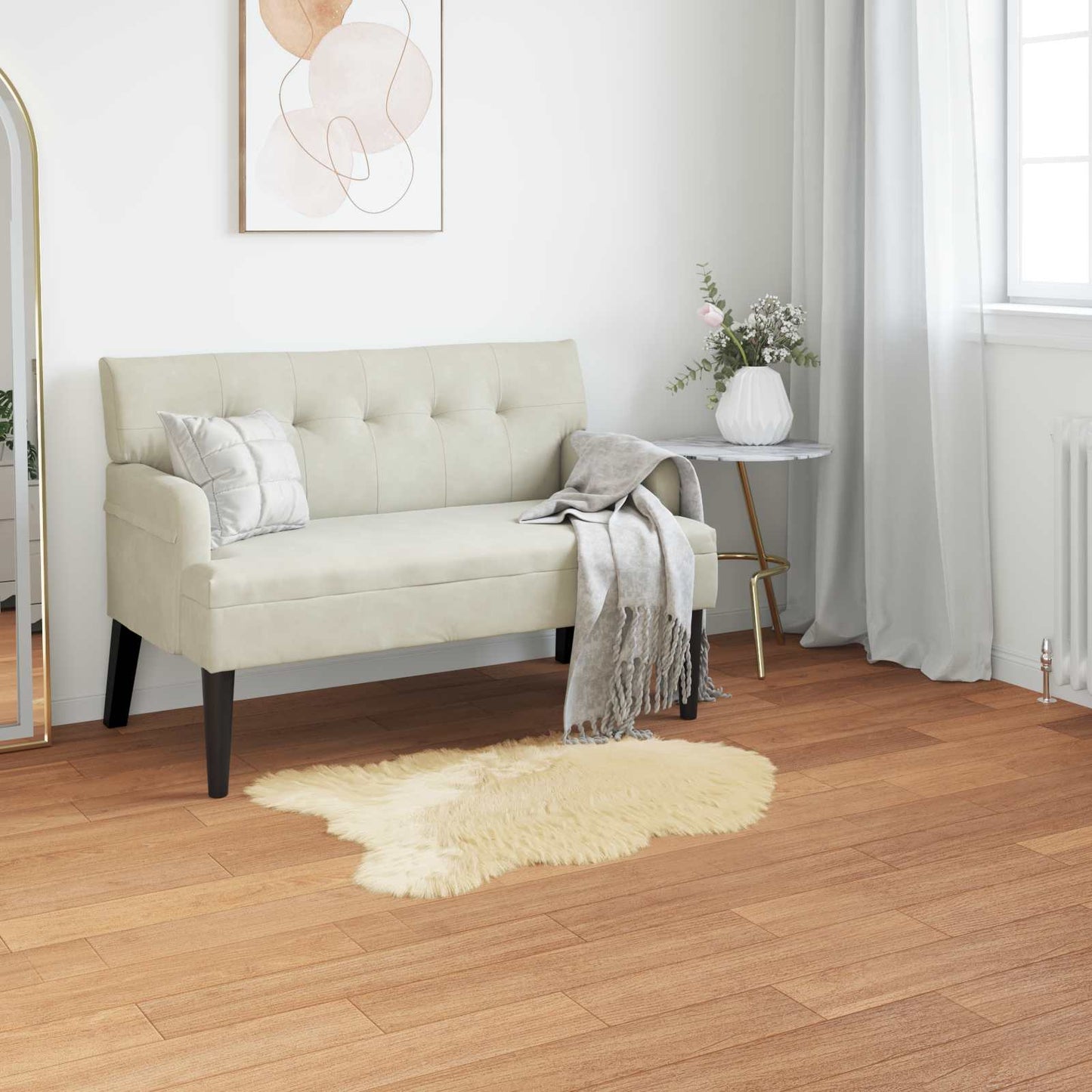 Faux Sheepskin Rug Tafalla Cream 50 x 80 cm Polyester