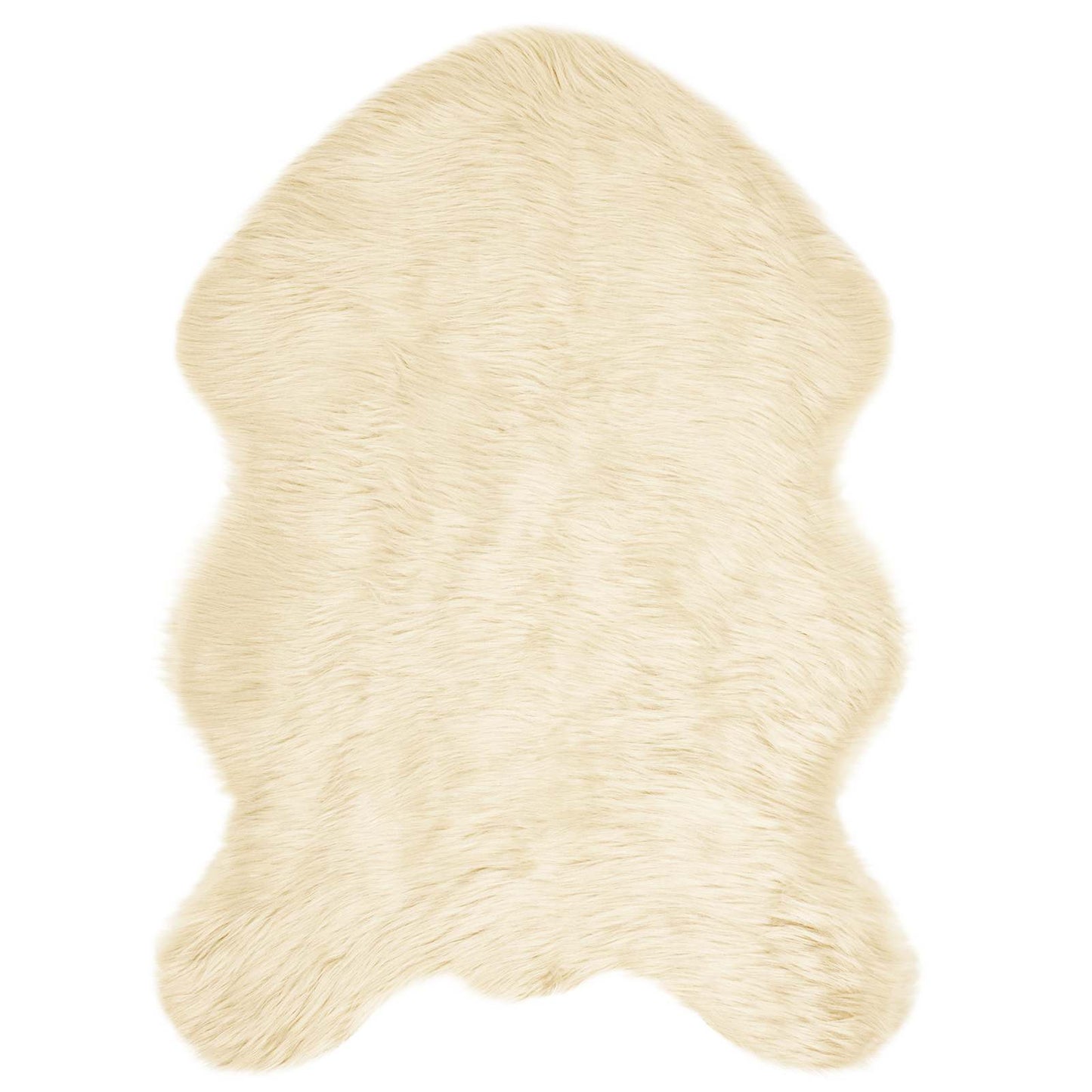 Tapis en peau de mouton synthétique Tafalla crème 60 x 90 cm polyester