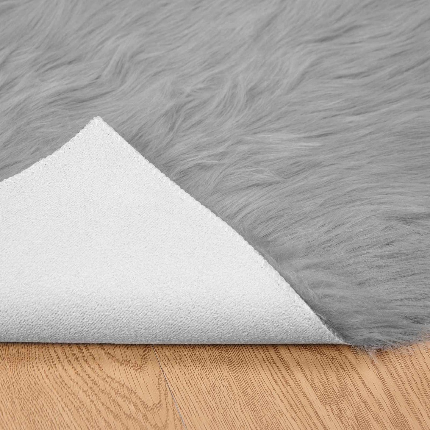 Faux Sheepskin Rug Tafalla Grey 60 x 110 cm Polyester