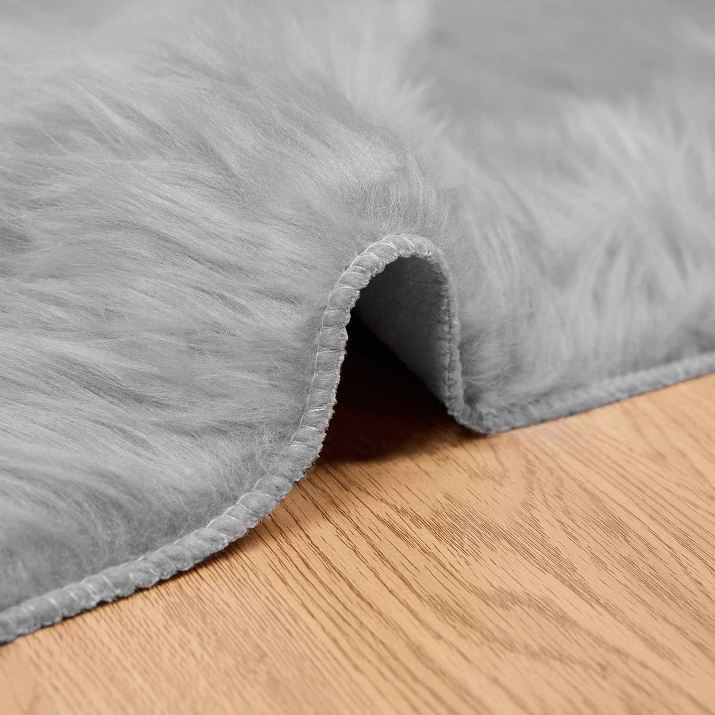 Faux Sheepskin Rug Tafalla Grey 60 x 110 cm Polyester