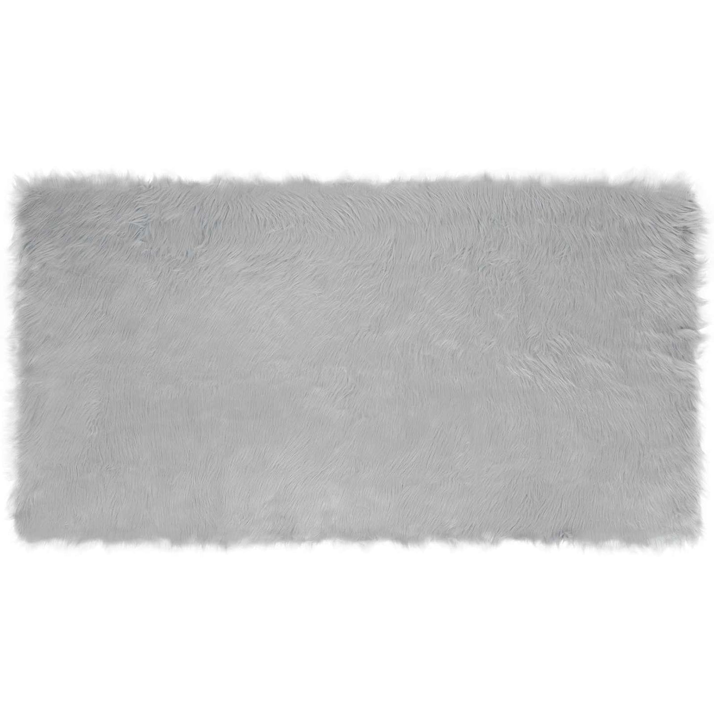 Tapis en peau de mouton synthétique Tafalla gris 80 x 150 cm polyester