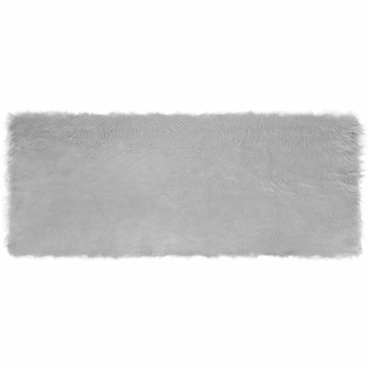 Tapis en fausse fourrure de mouton Tafalla gris 80 x 200 cm polyester