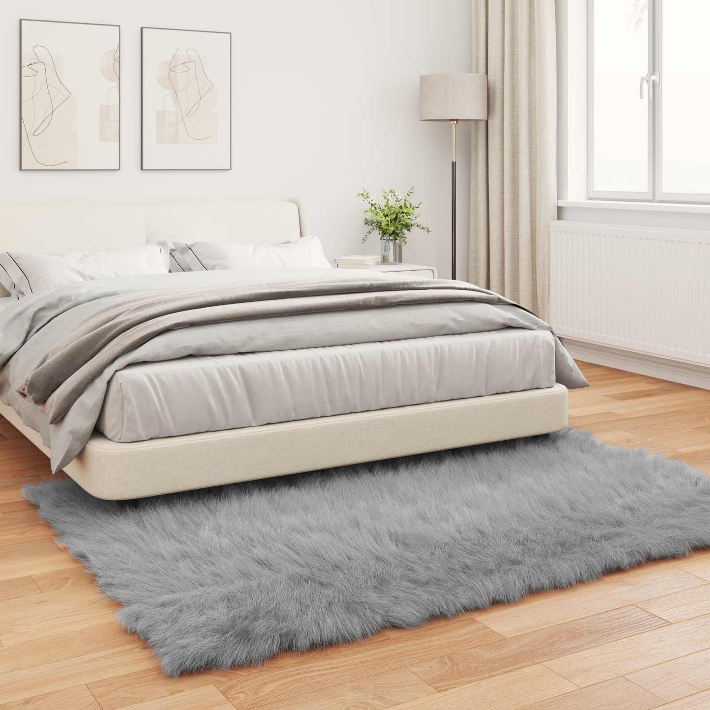 Kunstschaffell Teppich Tafalla Grau 120 x 170 cm Polyester