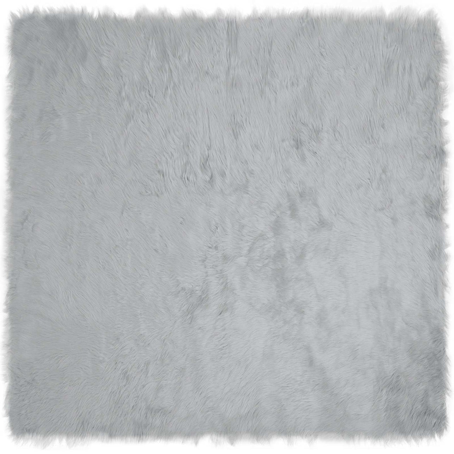 Tapis en fausse fourrure de mouton Tafalla gris 240 x 240 cm polyester
