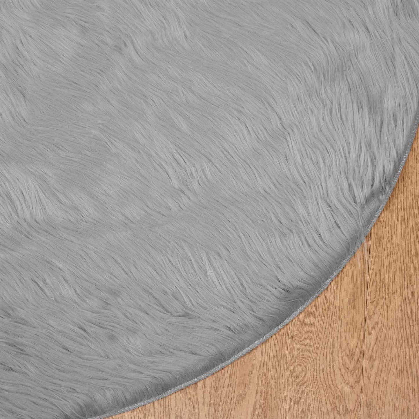 Kunstschaffell Teppich Tafalla Grau Ø 120 cm Polyester