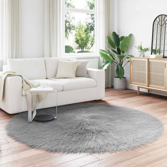 Kunstschaffell Teppich Tafalla Grau Ø 200 cm Polyester