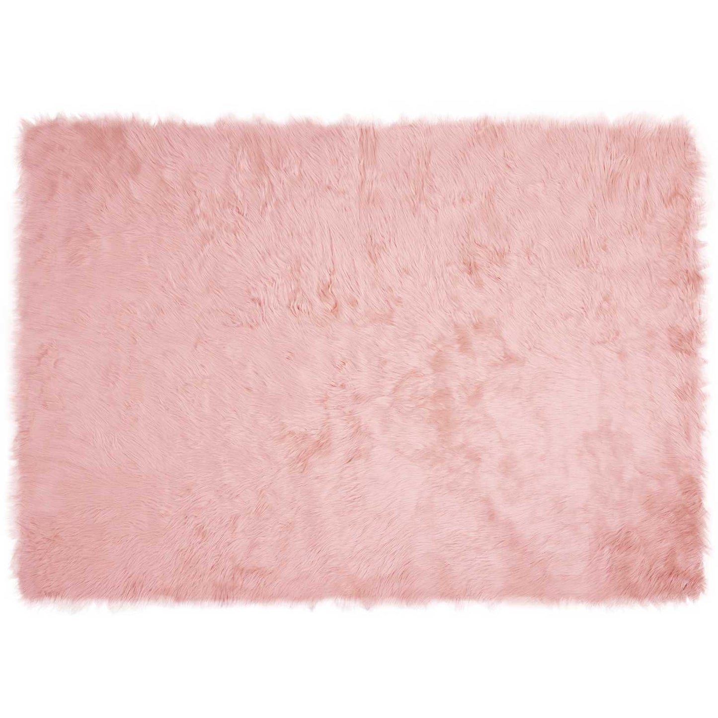 Tapis en fausse fourrure de mouton Tafalla Rose 140 x 200 cm Polyester