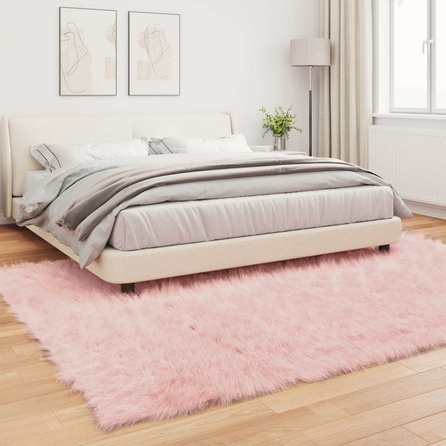 Tapis en fausse fourrure Tafalla Rose 240 x 340 cm Polyester