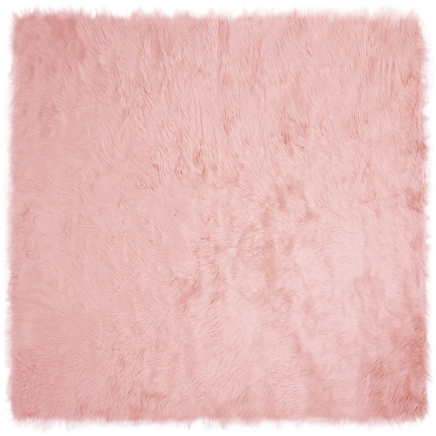 Tapis en fausse fourrure de mouton Tafalla Rose 240 x 240 cm Polyester