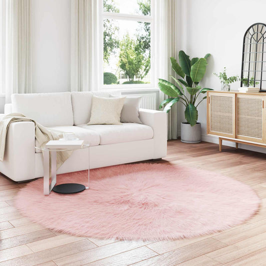 Kunstschaffell Teppich Tafalla Rosa Ø 200 cm Polyester