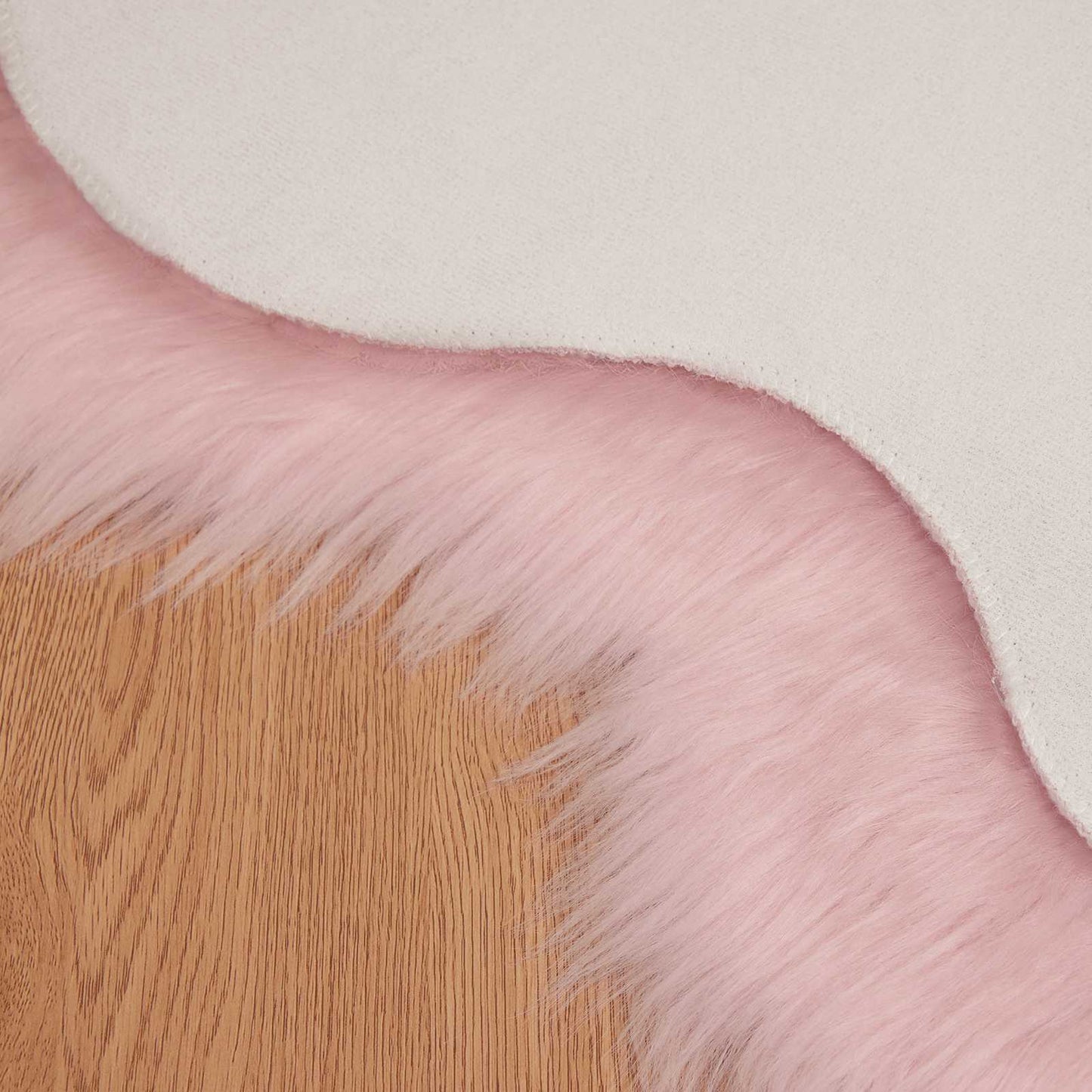 Tapis imitation peau de mouton Tafalla Rose 60 x 90 cm Polyester