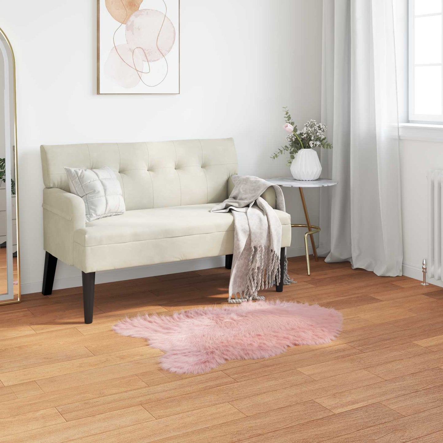 Tapis en fausse fourrure Tafalla Rose 80 x 120 cm Polyester