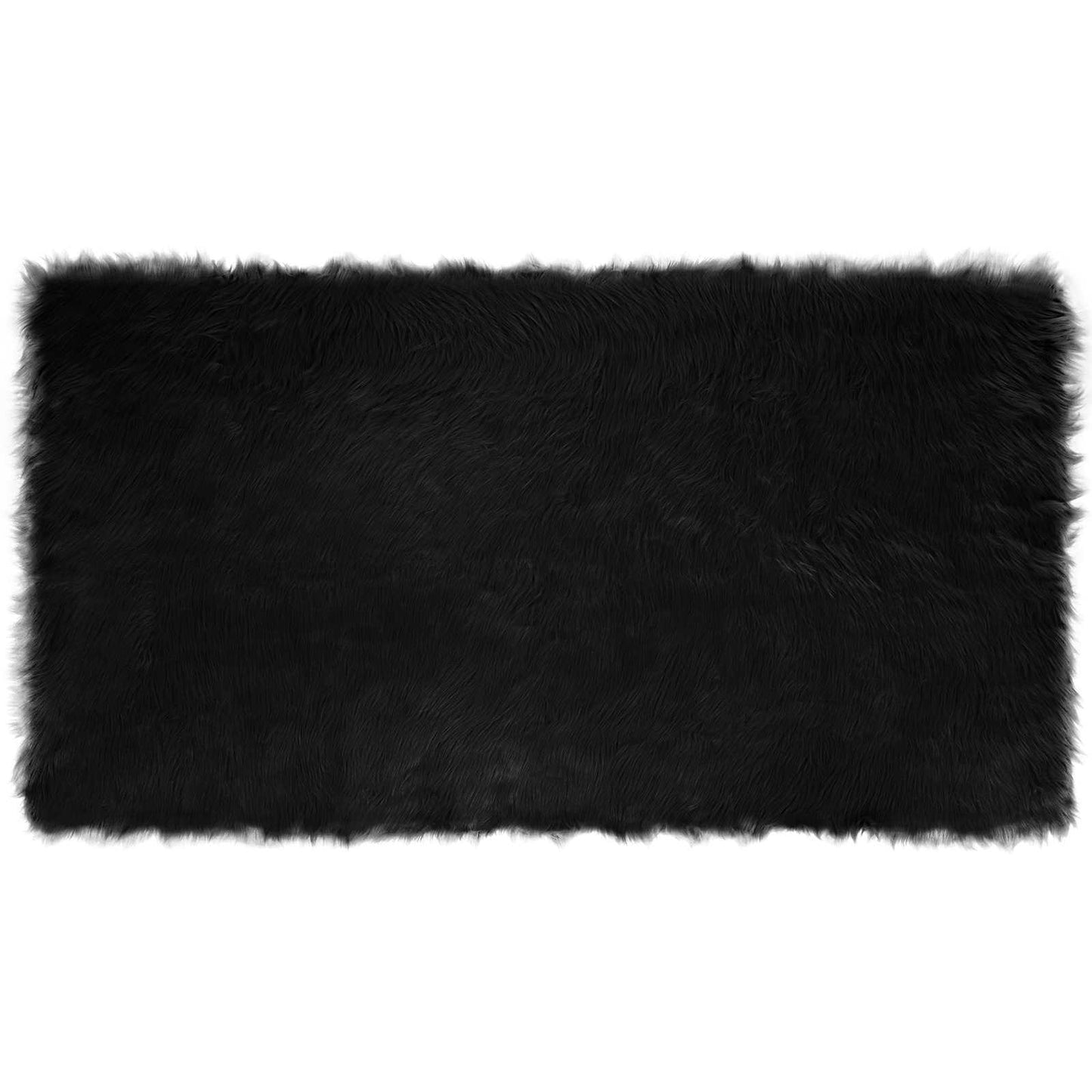 Kunstschaffell Teppich Tafalla Schwarz 60 x 110 cm Polyester