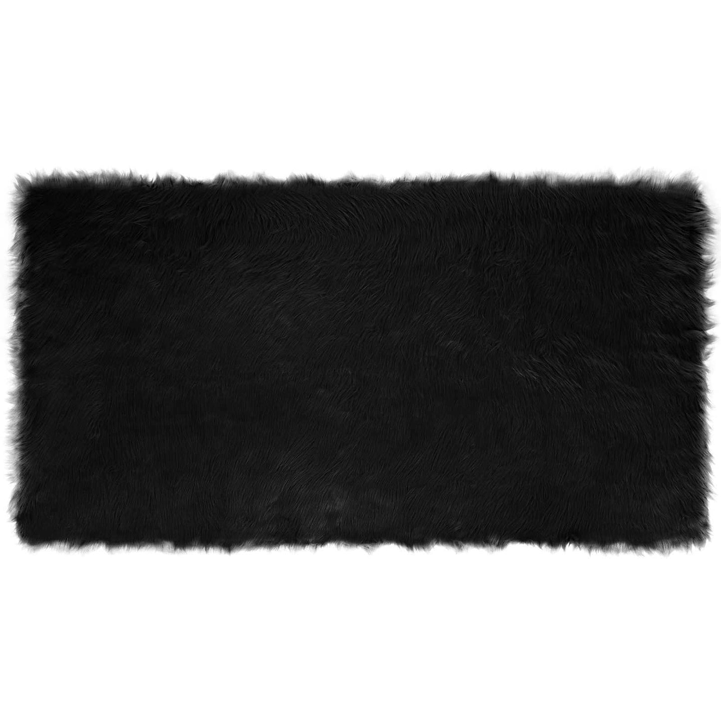 Kunstschaffell Teppich Tafalla Schwarz 80 x 150 cm Polyester