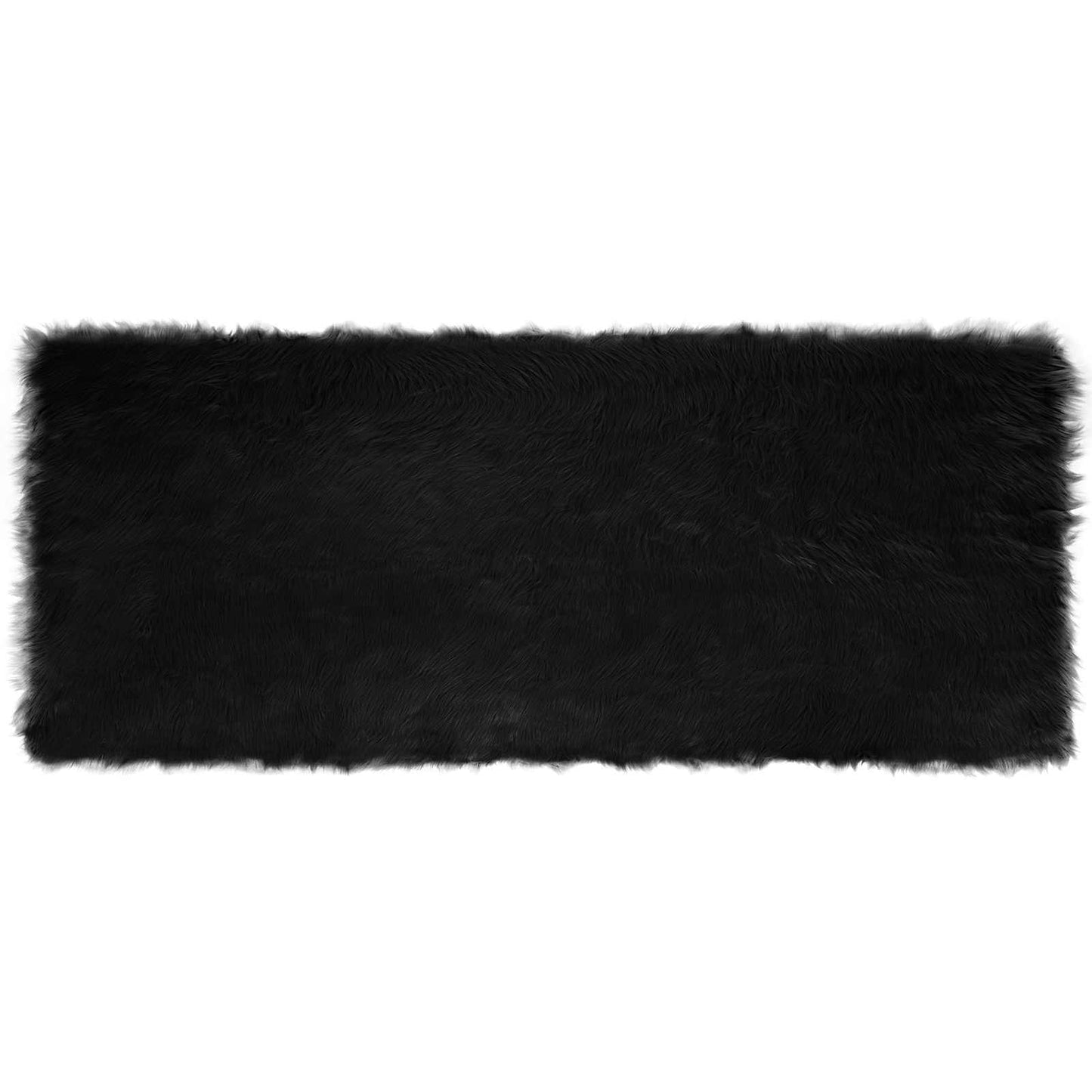 Tapis en fausse peau de mouton Tafalla Noir 80 x 200 cm Polyester