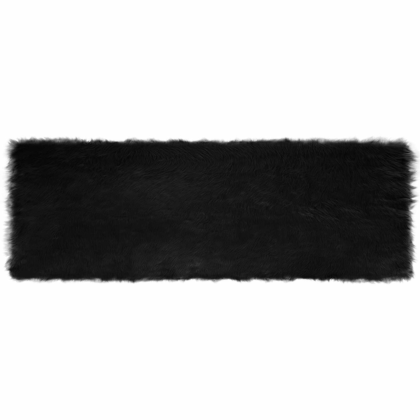 Tapis en fausse fourrure Tafalla Noir 80 x 250 cm Polyester